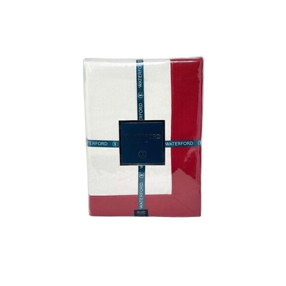 WATERFORD 70 x 84" Chic Christmas Holiday Tablecloth Clarissa Red Seats 6-8P NEW - Picture 2 of 2
